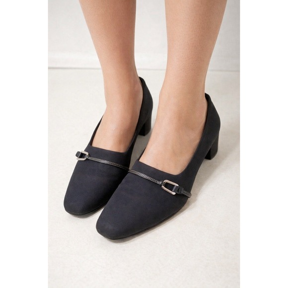 Munro Shoes - Munro‎ American Women's Shoes Cindi Black Fabric Heels With Strap Sz 8.5M